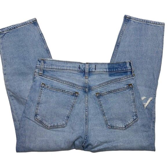Abercrombie & Fitch The Mom Capri Jeans Women's 27 Blue High Rise Distressed NEW - Picture 2 of 10
